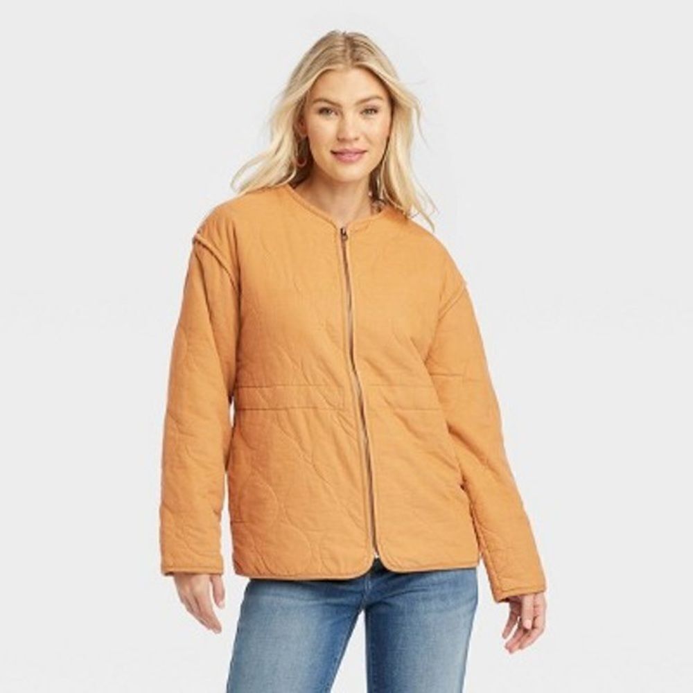 NWT Universal Thread | Mustard Quilted Jacket, Size L